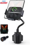 Makaqi Wireless Car Charger For Z Fold 5/4/3/2, Dual Coil Cup Holder Phone Mount. Fixed Price $83.70.