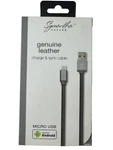 Samantha Taylor Genuine Leather Micro-usb Cable 3' Gray. Fixed Price $14.95.