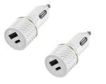 Otterbox Usb-a 12W To Usb-c 18W Two-pack Car Charger Cloud Dust (white). Fixed Price $19.95.