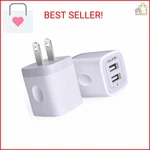 Usb Wall Charger, Adapter, Ailkin 2-PACK 2.1A Dual Port Quick Plug Cube. Fixed Price $10.64.