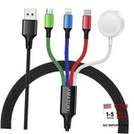Travel ESSENTIALS,4 In 1 For Apple Watch Charger/iphone 4FT Multicolored. Fixed Price $29.34.