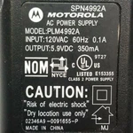 Motorola PLM4992A Ac Power Supply Wall Home Charger SPN4992A Output 5.9VDC 350MA. Fixed Price $13.62.