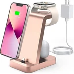 Woruda Charger Station 3 1 Fast Wireless Charging Dock Stand - Pink. Fixed Price $27.13.