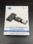 Just Wireless 3-IN-1 Portable Magnetic Charger Black. Fixed Price $7.99.