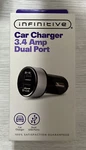 Infinitive Car Charger 3.4 Amp Dual Port. Fixed Price $7.99.