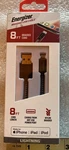 Energizer Sync And Charge Nylon Braided Usb Cable Black. For Iphone 8 Ft. New.. Fixed Price $8.50.