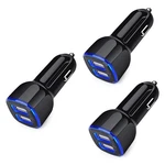 Car Charger For Iphone, 3PACK 2.4A Dual Port Fast Lighter Black. Fixed Price $14.41.