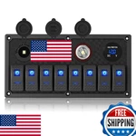 Ggta 8 Gang Marine Boat Switch Panel 12-24V, Waterproof On-off Rocker + Dual Usb. Fixed Price $71.62.