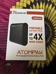 Trianium Atompak Portable Battery 10400MAH 2.4A Rechargeable Powerbank Charger. Fixed Price $13.99.