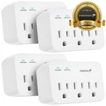 Fosmon 4 Pack 3 Outlet 1200J Etl Surge Protector Wall Tap Plug Adapter. Fixed Price $24.99.