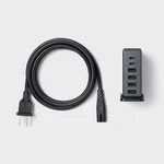 6-PORT Charging Hub Vertical 2C + 4A Heyday Black Saffiano. Fixed Price $15.99.