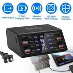 100W 8 Port Multi Usb-c Pd QC3.0 Fast Charger Phone Wireless Charging Station. Fixed Price $29.99.