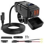 Nilight Motorcycle Charger With 12V Voltmeter Independent On Off Switch Sae Usb. Fixed Price $20.99.