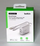 Belkin 24W Dual Port Usb-a Wall Charger For Apple Devices Cable Included. Fixed Price $24.95.