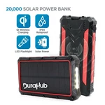 Durahub - Solar Power Usb Battery Bank With Qi Wireless, True 20000MAH Ultra Cap. Fixed Price $39.95.