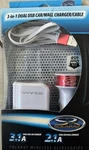 Solaray 3 In 1 Dual Usb Car /wall Charger With Micro Cable, White & Blue. Fixed Price $6.99.
