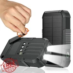 Solar Power Bank 66800MAH, 22.5W Fast Charge, Hand Crank, 4 Cables, Black. Fixed Price $156.99.