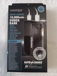 Powerxcel Bank Black, 10,000 Mah Rapid Portable Charger Thin - New. Fixed Price $12.99.