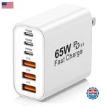 65W 6-PORT Usb Gan Charger Block, Wall Adapter For Iphone, Ipad, Samsung, Pixe. Fixed Price $25.95.