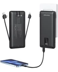 Charmast Portable Charger With Built-in Cables And Wall Plug, 10000MAH Black. Fixed Price $42.46.