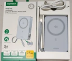Ugreen Magflow 10,000MAH Power Bank, QI2 Wireless 25W Build In Cable Usb Blue. Fixed Price $47.95.