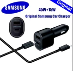 Original New Samsung 45W 2 Ports Super Fast Charging Dual Car Charger With Cable. Fixed Price $13.49.