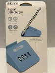 Ihome Universal 4 Port Usb Charger + Stand Nib Rapid Blue. Fixed Price $10.00.