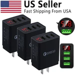 3-PACK Port Usb Home Wall Fast Charger For Cell Iphone Samsung Android. Fixed Price $12.45.