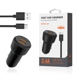 Reiko Micro Portable Car Charger With Built In Cable Black. Fixed Price $9.99.