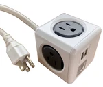 Powercube Extended Usb 4 Outlet Adapter With 5FT Cord White Intertek. Fixed Price $17.48.