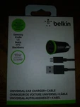 Belkin Universal Car Charger & Cable 10W/2.1 Amp. Fixed Price $12.00.