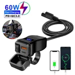 Pd QC3.0 Motorcycle Usb Fast Charger 60W Handlebar Dual Socket With Switch V. Fixed Price $17.07.