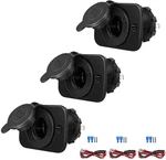 Riseuvo 3 Pack 12V Cigarette Lighter Socket, Dc Waterproof Female Power Outlet. Fixed Price $18.26.