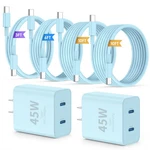 Iphone 16 15 Pro Max Fast Charger - 45W Dual Port Usb 2 Pack + Cables. Fixed Price $51.99.