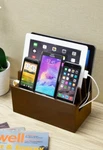 Mobilevision Mahogany Wood Universal Multi Device Organizer Charging Station. Fixed Price $19.00.