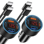 65W Iphone Car Fast Charging, 2PACK 4 Port Usb CHARGER+6FT.... Fixed Price $38.94.