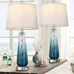 Table Lamps Set Of 2 With Touch Control, Modern Glass Bedside Usb .... Fixed Price $112.52.