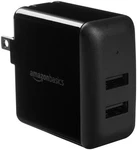 Amazon Basics 24W Dual Usb-a Wall Charger Port 2.4A Fast Charging Black. Fixed Price $12.60.
