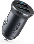 Anker 320 Car Charger (24W Ii), Mini Aluminum Alloy Dual Usb With Blue Black. Fixed Price $13.40.