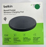 Belkin Wireless Charging Pad 15W - Qi Charger, Station Black. Fixed Price $8.99.