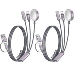 2PACK Multi Fast Charging Cable Travel Apple Watch Charger Iphone 3-IN-2. Fixed Price $22.00.