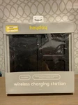 Heyday 10W Qi Wireless Charging Station (phone/airpod)-black/wood. Fixed Price $19.99.