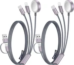 2PACK Multi Charging Cable Cord For Travel Vacation Essentials,apple Watch Ch.... Fixed Price $22.49.