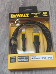 Dewalt 131 1325 DW2 6 Ft. Kevlar Reinforced Braided Cable Lightning Iphone. Fixed Price $24.95.