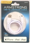Armstrong 3FT. Usb Cable Charger For Iphone/ipad/ipod - White. Fixed Price $5.00.