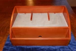 Elegant Brookstone Cherry Wood Valet Charging Station Storage W/power Hutch. Fixed Price $35.00.