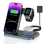 Wireless Charger For Iphone, 3 1 Charging Station Stand Watch Aripods. Fixed Price $14.99.