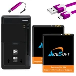 Long Lasting 2X 2550MAH Battery Wall Charger Cable Fit Coolpad Legacy Sr CP3648. Fixed Price $50.76.