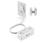 Flat Plug Extension Cord 5 Ft, Tessan Surge (2 Usb-c, 1 Usb-a), White. Fixed Price $36.59.