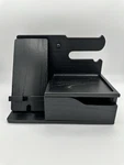 3-IN-1 Wood Phone Docking Station Organizer With Drawer & Hidden Charging- Black. Fixed Price $34.75.